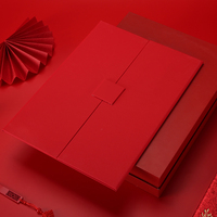 Porte-certificats de diplôme en papier plié en trois, couleur rouge, format A4, avec logo personnalisé, dossier de présentation