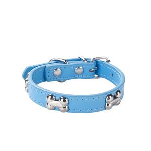 <span class=keywords><strong>Collar</strong></span> ajustable de cuero PU de lujo para perros y gatos, hebilla en D acolchada suave, patrón de hueso sólido, <span class=keywords><strong>Collar</strong></span> Universal para mascotas para las cuatro estaciones - Product Image 1