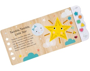 Libro Sonoro Personalizzato con Luci 'Twinkle Little Star' 5 Pulsanti Luminosi Touch and Trace con Canzoni della Nanna in Cartoncino OEM - Product Image 4