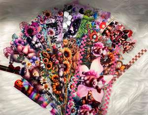 Vinilos Decorativos con Diseños de Dibujos Animados, Resistentes a los Rayos UV, para Envolver Botellas de Perfume y Vasos de Vidrio, Impresión Serigráfica DIY, Impermeables y Duraderos - Product Image 5