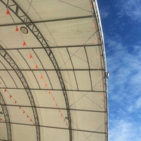 Carpa de Almacenamiento Industrial de Acero con Arco para Equipos y Vehículos, Contenedor de Doble Estructura Resistente, Refugio Tipo Domo
