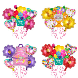 1set spagna madre vaso grembiule Foil Balloons girasole Baloes Heart Love Feliz Dia Mama Gifts Happy mother's Day Decorations - Product Image 1