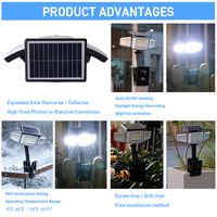Lampe solaire à triple tête Solarup avec capteur, rechargeable par USB, LED 1000LM, fixation horizontale et verticale, pour jardin, garage, camping