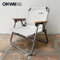 Chaises de plage de Camping en aluminium léger, en ivoire, Compact, impression grise, pour adultes