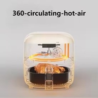 Friteuses à air électriques mécaniques pour friteuse à air sans huile à la mode avec panier à revêtement antiadhésif pour le ménage