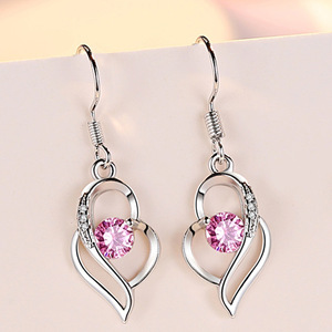 Orecchini a goccia a forma di cuore per donna, stile gancio, eleganti gioielli alla moda per le orecchie - Product Image 4