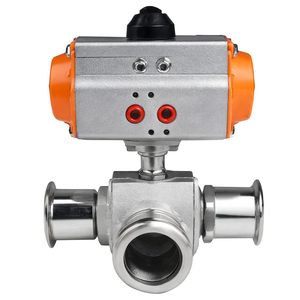 Vente de liquidation B2B COVNA Système d'irrigation goutte à goutte Vente chaude AC220V DN25 1 pouce 3 voies Vanne à bille pneumatique en PVC plastique - Product Image 1