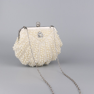 Wholesale Elegant Metal Frame <b>Beaded</b> Metallic Clutch Bags Evening Party Bags Rhinestone Purses for Women - Product Image 6