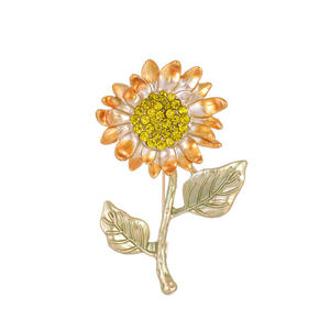 DAIHE XZ-087 Atteindre <span class=keywords><strong>le</strong></span> premier prix grandir <span class=keywords><strong>vers</strong></span> <span class=keywords><strong>le</strong></span> <span class=keywords><strong>soleil</strong></span> rétro Van Gogh Tournesol broche sentiment épinglette. - Product Image 3
