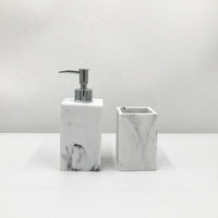 Ensemble de 4 pièces de luxe pour salle de bain, cuisine et décoration intérieure – Accessoires de salle de bain en résine