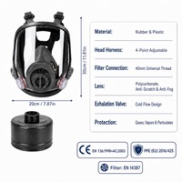 Masque respiratoire intégral réutilisable EN136 CE Force Shield, double mode, cartouche double à filetage 40 mm, 4 points, 3 couches, 5 ans