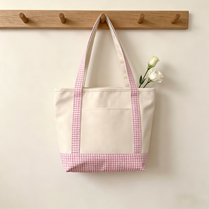 Durable Eco Cotton Canvas Tote <b>Bags</b> Zipper Closure Custom Logo New Style Reusable Multiple Pockets for Students <b>Working</b> Class - Product Image 5