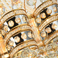 Lustre en cristal de luxe à LED en or antique pour la maison, la salle à manger et la chambre à coucher.