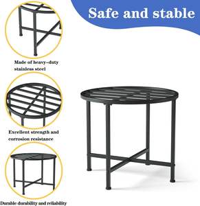 Support pour baril d'eau de pluie <span class=keywords><strong>en</strong></span> acier inoxydable robuste, compatible avec les barils <span class=keywords><strong>en</strong></span> plastique de 45/50/55 gallons, résistant aux intempéries et à la rouille pour l'extérieur - Product Image 5