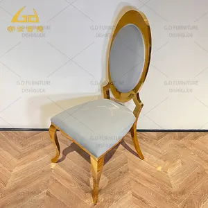 Mobiliário de casamento ouro metal moderno cadeira de luxo em aço inoxidável branco Tiffany para eventos de hotel