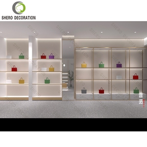 ร้านขายกระเป๋าแบรนด์เนมระดับไฮเอนด์ ตกแต่งภายในร้านค้า ออกแบบร้านค้าปลีกสำหรับผู้หญิง รองเท้าและกระเป๋า บูติกโชว์สินค้า - Product Image 4