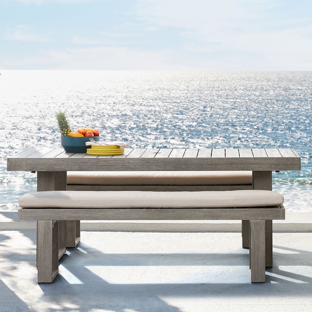 Wholesale Weathered Garden Furniture Teak Dining Table Bench Chairs Set for Patio