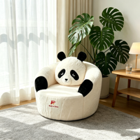 Canapé pouf géant en forme de panda, fauteuil de sol moelleux et mignon pour le salon