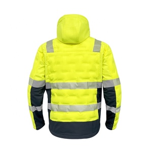 カスタムメンズ反射安全パディングジャケット黄色防風作業ジャケット男性用 - Product Image 2