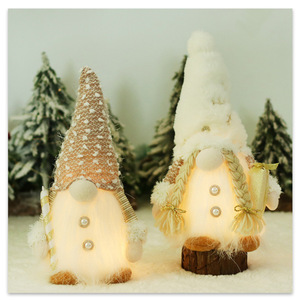 Christmas Decorations Sequined Plush LED Glowing Christmas Gnome Sweden Santa Elf Faceless <b>Doll</b> for Children's Gifts - Product Image 6