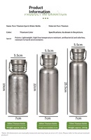 Gourde légère en titane pur 750 ml/500 ml, étanche, sans BPA, à paroi simple, pour le camping et la randonnée en extérieur