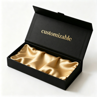 Boîte cadeau à fermeture magnétique personnalisée, carton rigide écologique recyclable, doublure en tissu satiné doré, emballage cadeau de luxe, logo OEM