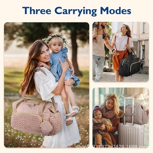 Neue <span class=keywords><strong>2</strong></span> in 1 Set Mumien beutel Kinderwagen Wickel rucksack Große Kapazität Reise Wickelt asche Baby Tragetaschen Mit Schnuller Fall - Product Image 2