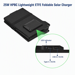 แผงโซลาร์เซลล์ HPBC เทคโนโลยีล่าสุด กันน้ำ ชาร์จผ่าน USB ขนาดเล็ก 15W 25W 45W แบบพับได้ สำหรับผู้ขายอีคอมเมิร์ซ - Product Image 2