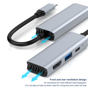 Mini 3 Port Type <strong>C</strong> Docking Station 3-in-1 High Speed <strong>USB</strong> 3.0 HDTV PD Charging Hub Aluminum <strong>Adapter</strong> - Product Image 6