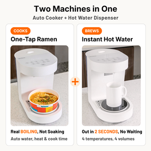 NEO CUCINA - Cuiseur automatique intelligent pour ramen - Distributeur d'eau chaude instantanée - 2 en 1 - Machine à cuisiner des nouilles coréennes instantanées sur comptoir - Product Image 2