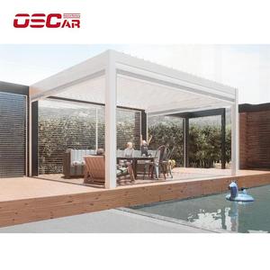 Pergola alüminyum çerçeve biyoiklim tasarım 4X4 boyutu açık bahçe veranda güverte kullanımı eğlenceli rahatlatıcı yemek Pergola - Product Image 1