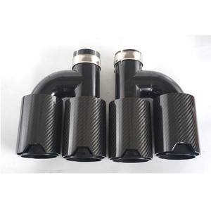 Tubo de <span class=keywords><strong>escape</strong></span> de doble salida, modelo en oferta adecuado para reacondicionamiento, fibra de carbono clásica, completamente negra, <span class=keywords><strong>tipo</strong></span> Y - Product Image 2