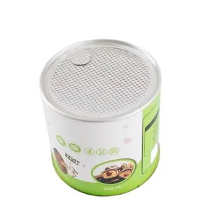 Latas cilíndricas de folha de ouro Easy-Peel para embalagem de alimentos para animais de estimação, porca, carne seca, ovo em pó, biscoitos e doces