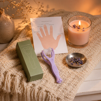 Rouleau de massage pour doigts en améthyste et quartz rose, outil d'acupression en pierres précieuses naturelles pour le soin des mains et le soulagement du stress, vente en gros
