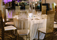 Occasions Furniture Chaise de salle à manger de luxe en acier inoxydable pour événements de mariage pour hôtel et salon