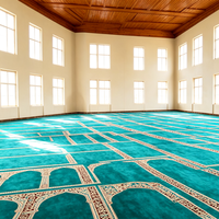 Tapis de prière moderne hydrofuge à motif arqué pour mosquée, anti-salissure, lavable, à poils ras, pour usage domestique, options de couleurs vert, rouge, bleu