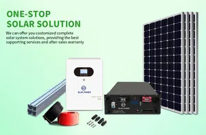 Kit de generador de emergencia solar 10KW 15KW apilable LiFePo4 estación alimentada por batería sistema de energía solar para el hogar fuera de la red conjunto completo