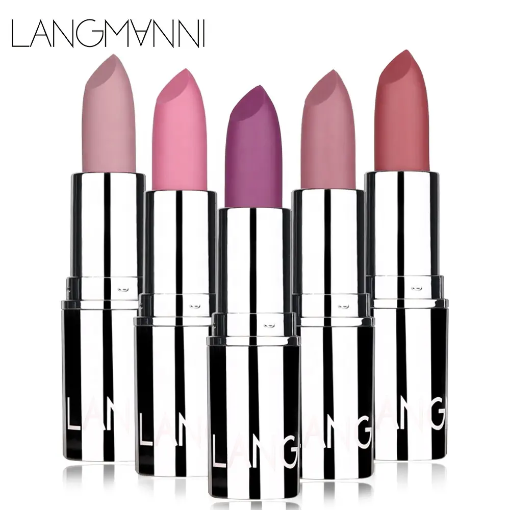 LANGMANNI rossetto color opaco impermeabile, a prova di sbavatura, trucco labbra nudo, rosa, rosso, rossetto Color labbra prugna