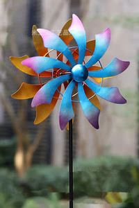 <span class=keywords><strong>Moulin</strong></span> à <span class=keywords><strong>vent</strong></span> Art Déco en fer forgé fait main pour jardin, cour, extérieur, paysage, décoration imperméable avec artisanat en acier - Product Image 4