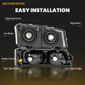OE AURON 2003-2006 Chevrolet Silverado Front Auto Headlight Kit-New <b>Plug</b> Play 3000K 6000 Lumens <b>12V</b> 65W High Quality LED - Product Image 3