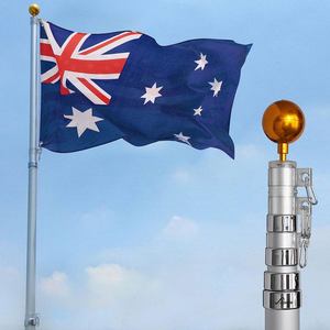 Commerciële Land 20ft Telescoop Vlag Pole Kit Outdoor Display Show Sliver Uv Printing Aluminium Vliegende Nationale Vlag Nylon - Product Image 2