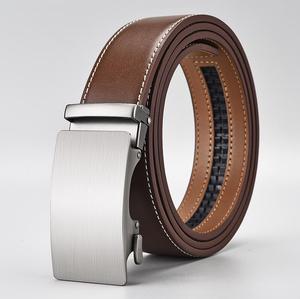 Ceinture en cuir véritable européenne et américaine en gros, ceinture en cuir pour homme avec boucle automatique en alliage - Product Image 6