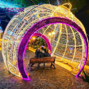 ซุ้มไฟประดับรูปทรงลูกบอลคริสต์มาส LED สำหรับตกแต่งกลางแจ้งในเทศกาลวันหยุด เหมาะสำหรับศูนย์การค้า สวนสาธารณะ และโครงการตกแต่งภูมิทัศน์เชิงพาณิชย์ - Product Image 6