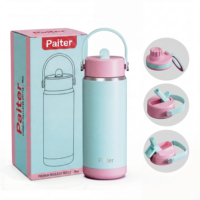 Gourde de sport isotherme en acier inoxydable 18/8 avec paille, sans BPA, isolation thermique 12-24 heures, design moderne pour l'extérieur