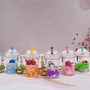 Cat Boba <b>Keychain</b> Acrylic, Liquid Milk Bottle <b>Keychain</b> <b>Anime</b> Car Key Chain/ - Product Image 5