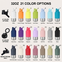 Bouteille d'eau pour chien 3 en 1 en acier inoxydable, personnalisable, 32 oz, écologique, anti-fuite, avec bols amovibles