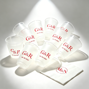 Gobelet en plastique jetable transparent givré en forme de U de 9 oz pour café, jus, avec logo personnalisé et film de scellage, idéal pour la vente en gros - Product Image 1