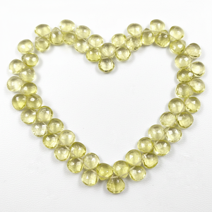 ลูกปัด Briolette ขนาด8-8.5มม. ลูกปัดคริสตัลสีเหลืองมะนาวธรรมชาติขนาด8.5 - Product Image 1
