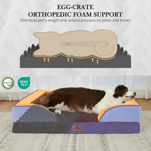 Orthopedisch hondenbed voor grote honden, waterdicht, afneembare randen, wasbare hoes, antislip bodem, op maat gemaakte kleur & maat beschikbaar - Product Image 2