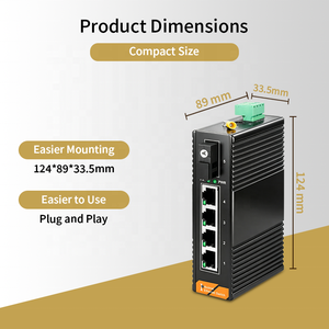 Convertisseur de média Fast Ethernet SH LINK 4 ports RJ45 1 SFP Fibre SC 20KM 10/100Mbps pour caméra IP de surveillance de frontière complète - Product Image 3